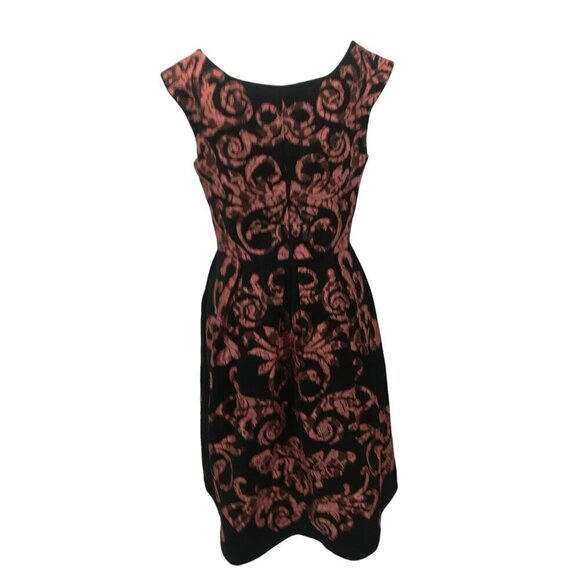 Yoana Baraschi Lace Applique Sleeveless Notch Neck Cocktail Dress Size 4 Party - Picture 8 of 14